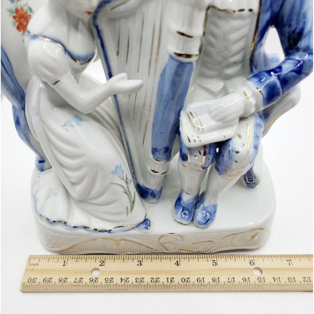 Vintage Porcelain Music Serenade Figurines Man and Woman Reproduction Unbranded - Picture 9 of 10